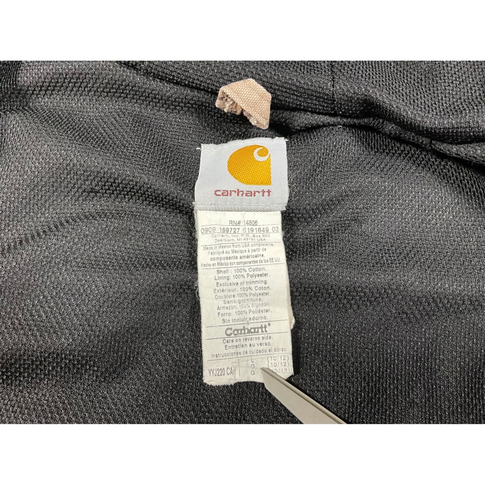 VTG Carhartt Youth L 10/12 YYJ220 CAP Camo Hooded Active Jacket Thermal Lined - Picture 3 of 16